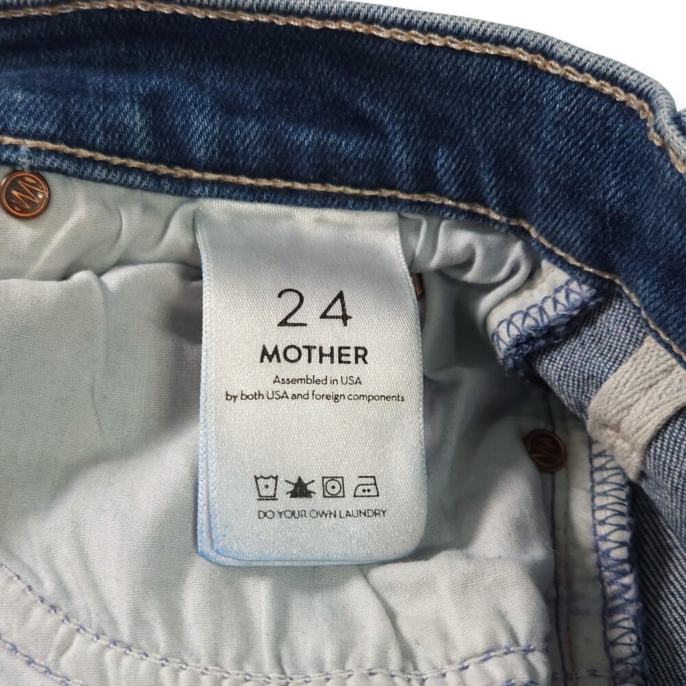 Mother Stunner Ankle Fray Denim Jeans High Rise Button Fly Raw Hem Old Money 24 - Picture 8 of 13